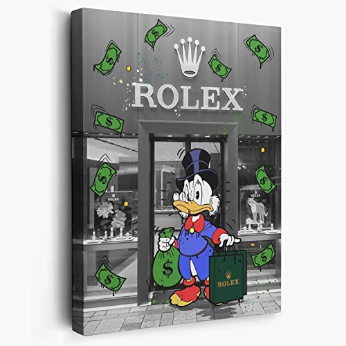Fchen art Rcih Donald Duck Malerei Urban Street Wandkunst Graffiti Wandkunst Poster Donald Enten Dekor für Babyparty Dekorationen Baby Schlafzimmer Kinder Spielzimmer 60 x 90 cm