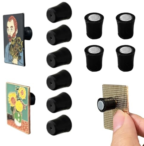 TEYOUYI 12pcs Magnetic Pin Backs for Enamel Pins Convert Enamel Pins to Refrigerator Magnets Put Your Pins on Fridge for Seasonal Decor,Pin Gifts Black，Not Included Enamel Pins