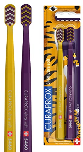 Curaprox CS 5460 Manual Toothbrush Ultra Soft, Special Edition: Tiger, 2 Pieces, Soft Toothbrush