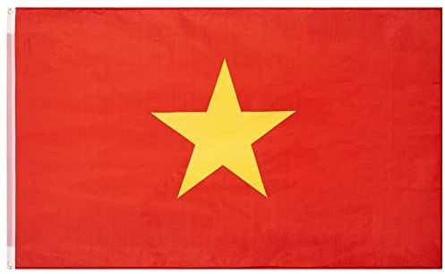 MUWO Flagge Nations Together 90 x 150 cm Nationalmanschaften, doppelseitige Gartenflagge, wetterfeste Fanflagge, Fußballflagge Polyester Länderfagge Deutschland mit Ösen (Vietnam)