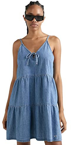 Tommy Jeans Vestito Donna Blu Dw0dw15185 Blu S