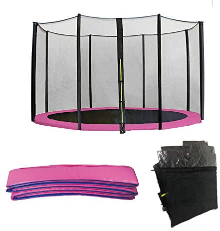 Green Bay Trampolin Randabdeckung und Netz 427cm für 8 Stangen, Sicherheitsmatte Ersatznetz Gartentrampolin Ersatzteile
