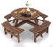 GIANTEX Gartenmöbel Set Holz 8 Personen, Garten Sitzgruppe 4 Bänken & 1 Gartentisch, Picknicktisch mit Schirmloch, Bierzeltgarnitur Bierbankgarnitur Biertischgarnitur Massiv Tannenholz wetterfest