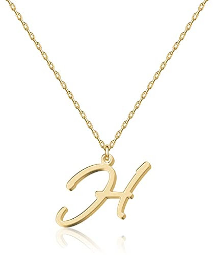 UMAGICBOX Collier de charme lettre initiale H pour Femmes en Plaqué Or 18K - Cadeau parfait pour Noël, élégant et durable, longueur ajustable - Collection Alphabet