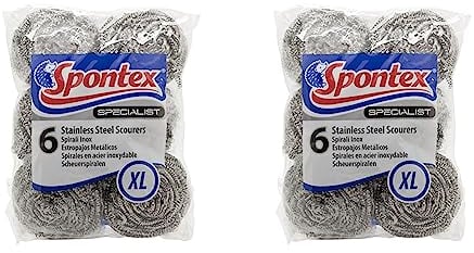 Spontex Specialist Stainless Steel Scourers (Pack of 12)
