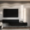 Planetmöbel TV Wohnwand Wohnzimmer 2X 160 cm Schwarz, Modern, TV Schrank mit 2 Klappen als Stauraum, hängend oder stehend