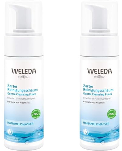 WELEDA Bio Zarter Reinigungsschaum, Naturkosmetik Gesichtsreinigung zur porentiefen Reinigung für normale und Mischhaut, Pflegeschaum gegen unreine Haut im Gesicht (1 x 150 ml) (Packung mit 2)