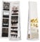 LVSOMT Schmuckschrank mit LED, 360° drehbarer Schmuck Spiegelschrank Stehend, Standspiegel mit schmuckschrank Abschließbar, Schmuckschrank holz mit ganzkörperspiegel, Geschenke für Mädchen Damen, Weiß