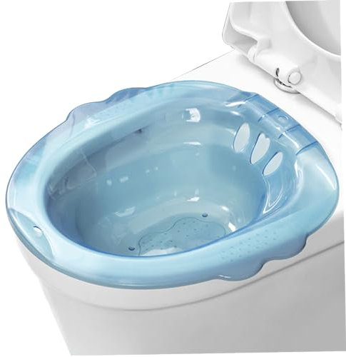 Baño Sitz para inodoro, baño portátil para hemorroides, bidé de gran capacidad anti-superflujo para hemorroides cuidados privados posparto (azul)