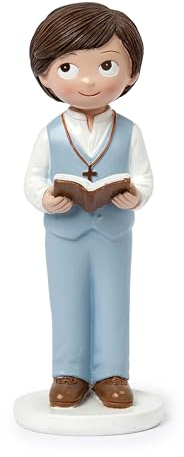 Mopec Y96 Figur für Kuchen, Kommunion, Kind, Weste und Bibel, 13 cm, Mehrfarbig, normal, Bunt