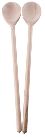 WooDeeDoo (2 Pack Long Narrow Blank Wooden Spoon | 29 cm (11) Long Beechwood Turner Kitchen Cooking Baking Mixing Non-Stick Pan Eco-friendly Utensils | Ideal for Decorating Arts Craft