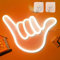WIOSOUL Finger Neon Light Sign Led Neon Sign USB/Battery Neon Night Light with 2 Hooks Neon Lamp for Wall Decor Neon Night Light Six Led Light Signs Neon Sign for Home Festival Decoration(White)