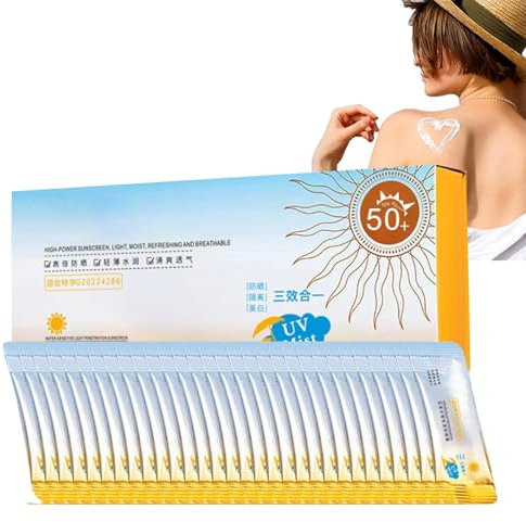 30 Stück Mini-Sonnencreme In Reisegröße Anti-Age Sonnenschutz Sonnenschutz-Spray Mit LSF 50+, Schweißresistente & Extra Wasserfeste Sonnencreme, Erfrischender Sonnenschutzmittel (30 Stück)