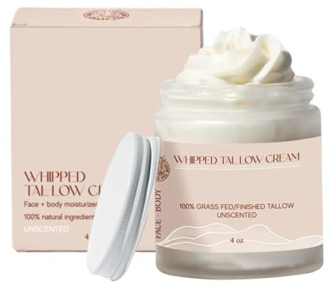 Beef Tallow Creme, Grasfutter Rindertalg Balm zur Hautpflege Gesicht und Körper, Beef Tallow Feuchtigkeitscreme, Beef Lotion Tallow Creme, Natürliche Lotion Tallow Creme (1 Stück)