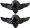 QTTRPCU 2 Stück Totenkopf Aufkleber, Metall 3D Autoaufkleber Totenkopf für Motorräder, Autos, Helme