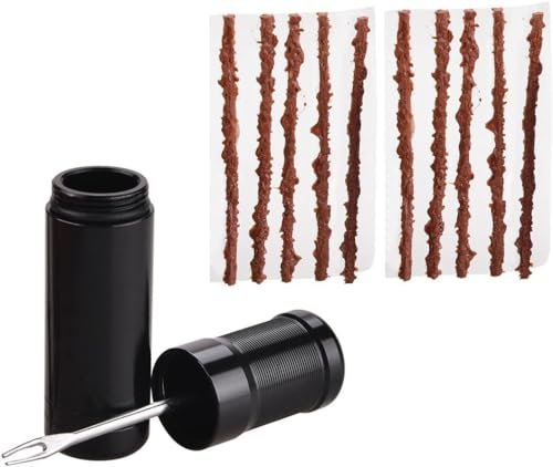 1PCS Trousse d'outils de réparation de pneus de vélo pour Tubeless,Trousse d'Outils Complète avec 10 Bandes de Réparation, Alésoir de Fourche et Outil d'Insertion, Idéal pour VTT et Vélos de Route
