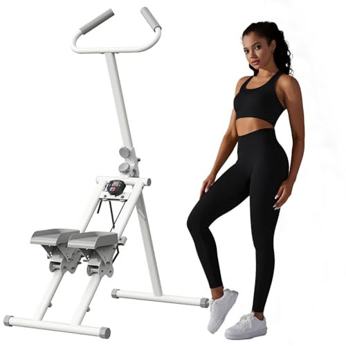 Machine d'escalade Verticale Stepper d'escalier pour La Maison avec éCran LCD Machine d'exercice d'escalade Pliable Blanche Machine D'Escalier Fitness De 330 LB pour Hommes et Femmes EntraîNement
