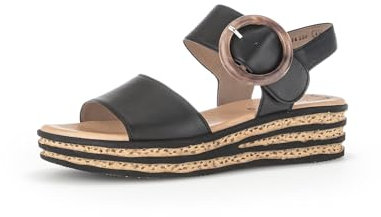 Gabor Damen Sandaletten, Frauen Sandalen,Best Fitting,Riemchensandalen,Leichter Absatz,Sommerschuhe,schwarz (So.schw.),43 EU / 9 UK