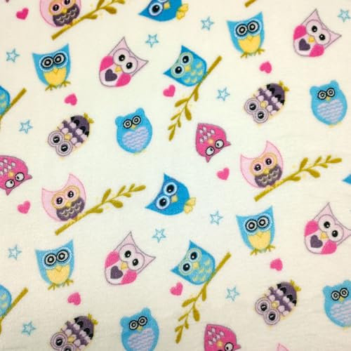 Panini Tessuti, Fleece Hand Kaschmir Eulen Hintergrund Creme, Meterware, 1 Einheit = 100 cm; 2 Stück = 200 cm – Kleidung, handgefertigte Kreationen und Inneneinrichtungen