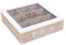 WELL HOME - Scatola da tè a 9 scomparti con coperchio in vetro MDF bianco