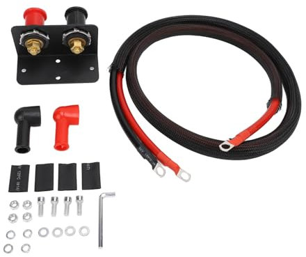 Remote Battery Terminals – 3/8in Stud Battery Jump Post Kit with Cover, 250A Charging Posts for Cars, Trucks, Boats, ATVs, and UTVsEnhanced Description: