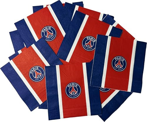 20 x serviette jetable PSG - Collection officielle PARIS SAINT GERMAIN - 33 cm