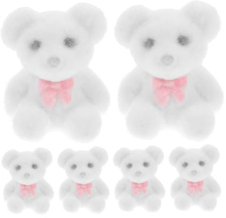 Abaodam Mini-bären-kuchenaufsatz-Set 6 Stück Tierfiguren Plüschspielzeug Für Hochzeit Geburtstag Babyparty