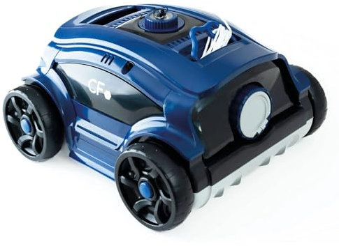 POWERHAUS24 Kabelloser Poolroboter CF 100 CL, Akkubetrieb für bis zu 100m², 2 stündiges Boden-Reinigungsprogramm, energieeffizient, kompakt, wartungsarm, 396 x 361 mm, 5,8 kg