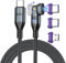AUFU Cable de Carga Magnético USB C 240W 1.8M, Cable Magnético Plano 2 en 1 USB C 16PIN 48V/5A para Carga Rápida y Transferencia de Datos, Compatible con Phone 15/Samsung S22/MaBook