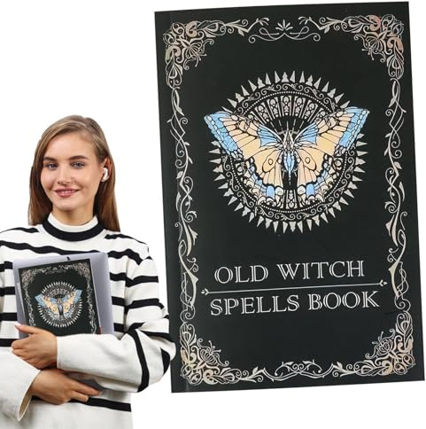 Generisch Zauberbuch für Hexen - Vintage Grimoire Notebook of Real Tells | Antikes heidnisches Journal, Gothic Tagebuch, Halloween -Zauberbuchdekoration, spirituelle Schreibbroschüre für Weihnachtsfe