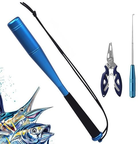 Fischtöter Angelzange, Fishing Fischtöter, Fisch Totschläger, 3 Set Aluminium Fischbetäuber,Angelzange und Fischhaken-Entferner, Angelzubehör für Anfängerangler