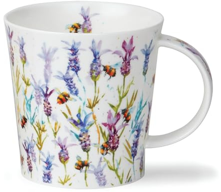 Dunoon XXL Becher Benmore Busy Bees 750 ml Bone China Jumbo Kaffeetasse Teetasse 0,75l Hochwertige Porzellantasse Elegantes modernes Design Spülmaschinenfest und Mikrowellenfest Geschenk