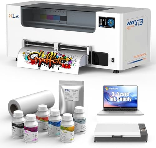 DSV A3+ XP600 DTF-Drucker mit Backofen&Computer, automatischer Reinigung und Weißpapierzirkulation, doppelter Druckgeschwindigkeit im Vergleich zum L1800, 5-Zoll-Touchscreen, Drucken mit einem klick