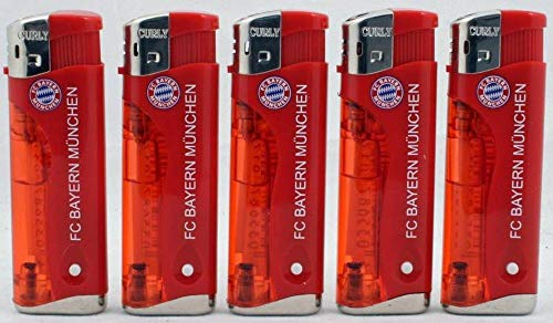 5er Set Feuerzeug mit LED FC Bayern München FCB