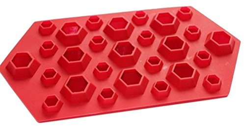 Selecto Bake - Molde de silicona con forma de diamante 3D, Molde de silicona para gelatina de chocolate, bombas de chocolate caliente, cacao, gelatina de fiesta, cubitos de hielo.