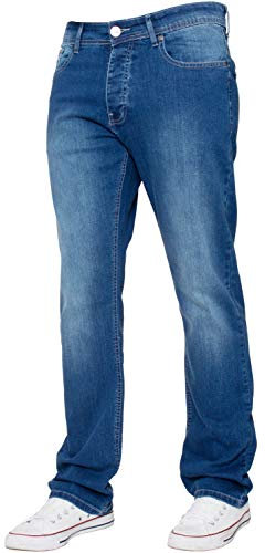 Enzo Jean classique basique extensible pour homme Coupe droite Coupe classique, bleu clair, 32W / 32L