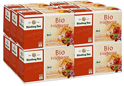 Bünting Tee Früchtetee 12er Pack – Bio Früchtetee – 12 x 20 Teebeutel