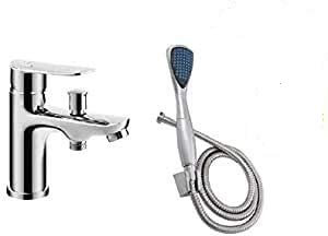 LAVEO-Badarmatur 1-Loch Wannenrandarmatur APPIA II mit Schlauchanschluss incl.Duschschlauch und Duschkopf