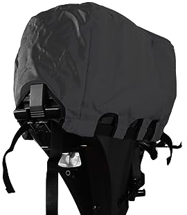 Universelle Außenbordmotor-Abdeckung 600D | Größe 30 bis 90 PS - L 63 x B 35 x H 50cm | wasserdichte schwarze Motorplane mit Nylonschnur und Aufbewahrungstasche | Schützt vor allerlei Umwelteinflüssen