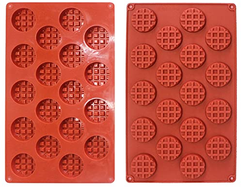 Queta Moldes waffles de silicona redondo Pan cookie mold para muffins Molde para hornear gofre 18 cavidads Molde De Pastel de Silicona estriado resistencia a alta