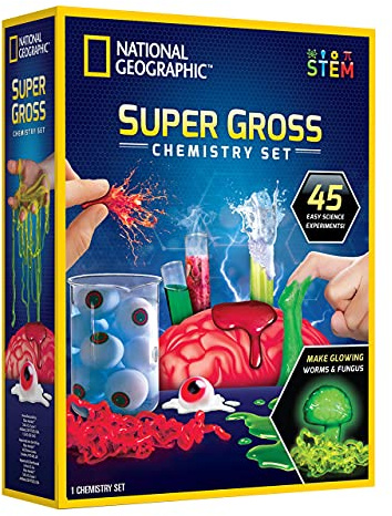 National Geographic Gross Science Kit - 45 Gross Science Experiments- Dissect a Brain, Make Slime, Creepy STEM Project for Boys and Girls, Birthday Gifts for Kids 8-12 (Amazon Exclusive)