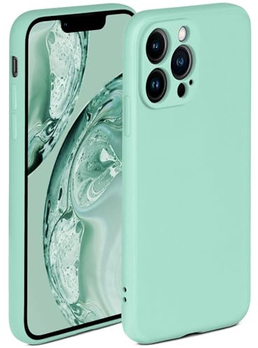 ONEFLOW Soft Case für iPhone 13 Pro Hülle aus Silikon mit Kameraschutz, Silikonhülle mit erhöhtem Schutz fürs Display, Backcover Schutzhülle, weiche Handyhülle, Mint