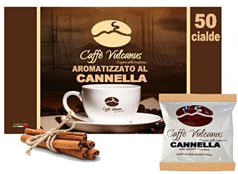 Caffè Vulcanus - 50 monodosis de café sabor canela - Monodosis compostables ESE44