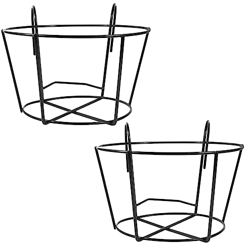 HEMOTON 2 Stücke Blumentopf Halterung Metall Blumentopfhalter Geländer Pflanzgefäße Balkongeländer Pflanzkörbe Regal Hängende Blumenregal Blumenkasten für Garten Balkon Terrasse Zaun 30cm