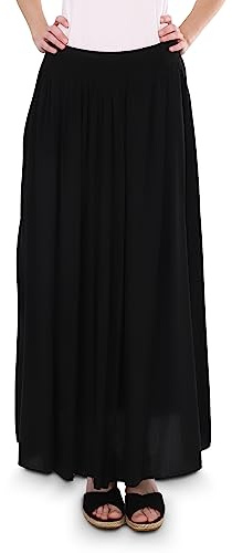 Malito Damen Maxi Rock, Langer Rock Blickdicht, Sommerrock mit elastischem Bund - 2203