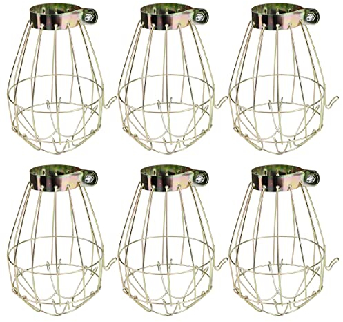 Einfache 6er-Pack verstellbare industrielle Klemmhalterung aus Metall, Vintage-Draht-Lampenschirm für Hängelampen, Bauernhaus-Leuchten, Vintage-Lampenschirme und Hängelampe