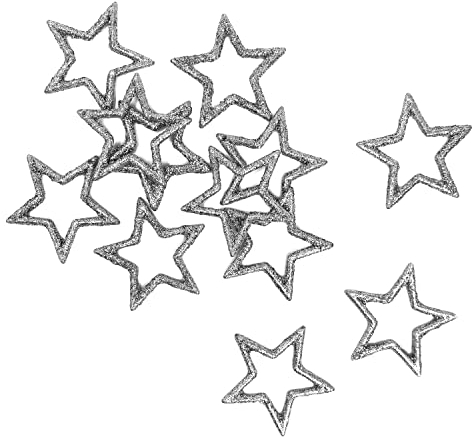 Oblique Unique® Sterne Glitzer Streudeko 12 Stück Stern Tischdeko Deko für Weihnachten und Winter Dekoration Weihnachtsdeko Adventsdeko (Silber)