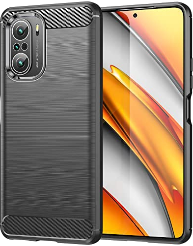 Max Power Digital Hülle für Xiaomi Poco F3 / Mi 11i Carbon Cover Schutzhülle Handyhülle Silikon Case Stoßfest Kratzfeste Schutzhülle Schwarz Cover Shock [Kabellose Aufladung Kompatibel]