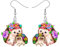 LONYOO Acryl Muttertag Ohrringe Dangle Lovely Baby und Mama Tiere Ohrringe für Frauen Mädchen Mama Geschenke (Mehrfarbige Igel Ohrringe)