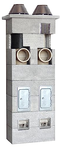 Keramik Schornstein NIKO GERMANY 10,5m zweizügig isoliert massiv Bausatz NIKO Kamin ZULASSUNG